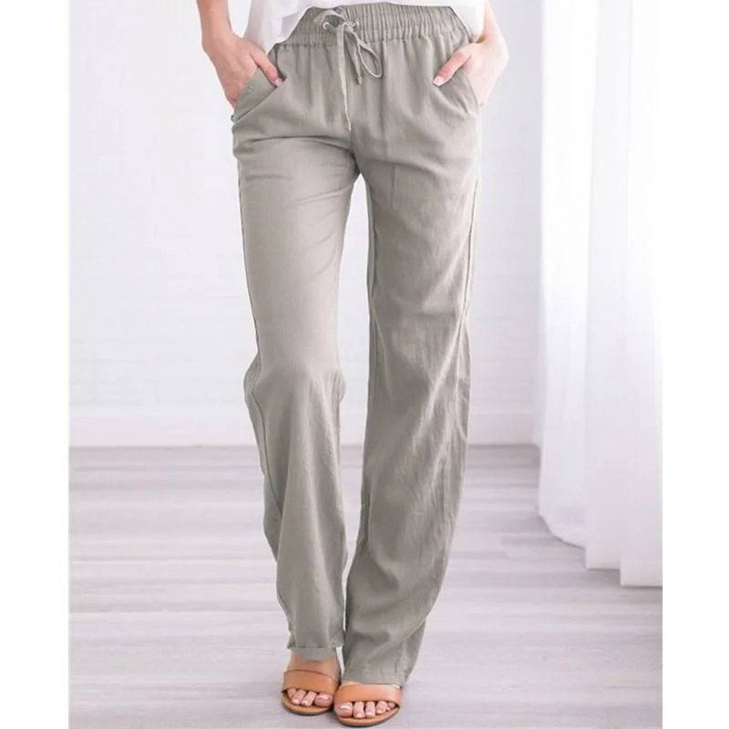 FashionSierra - Women's Elastic Mid Waist Pants