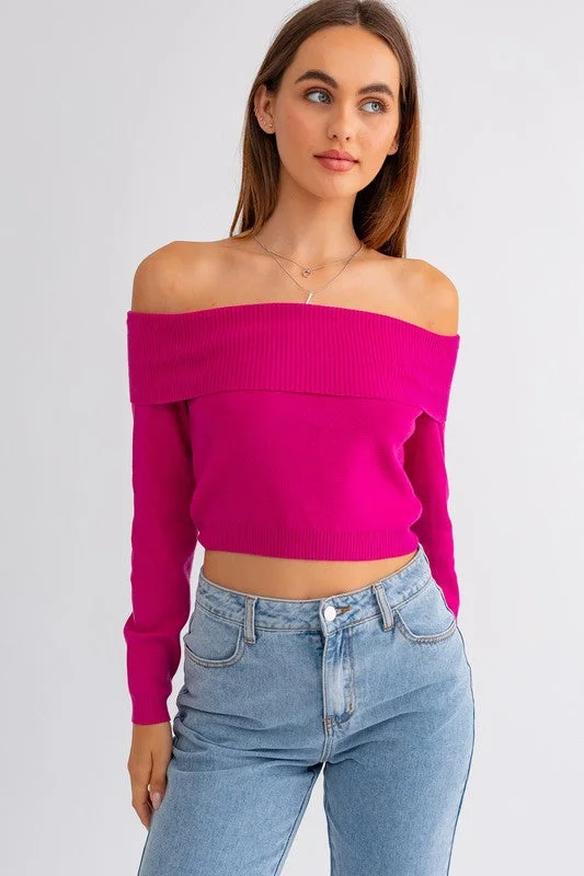 Picture Perfect Off Shoulder Sweater Top