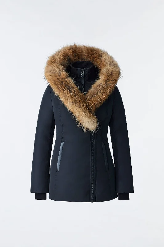 ADALI Down Coat With Natural Fur Signature Colla Black