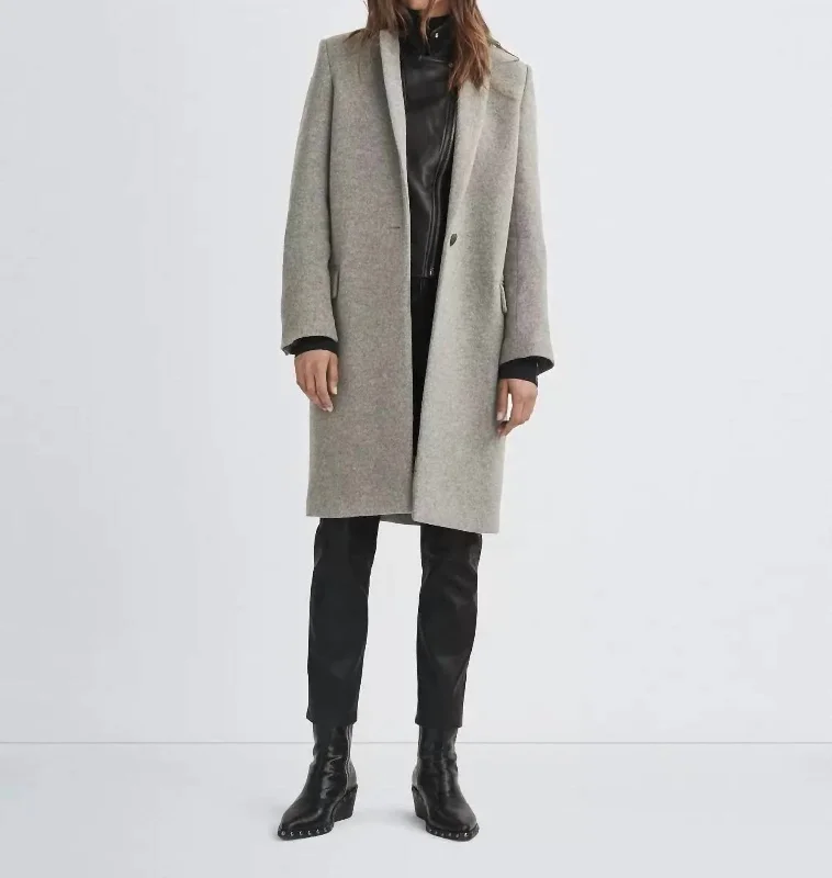 Ava Coat In Heather Grey