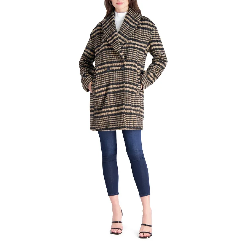 Avec Les Filles Brushed Faux Wool Plaid Coat for Women