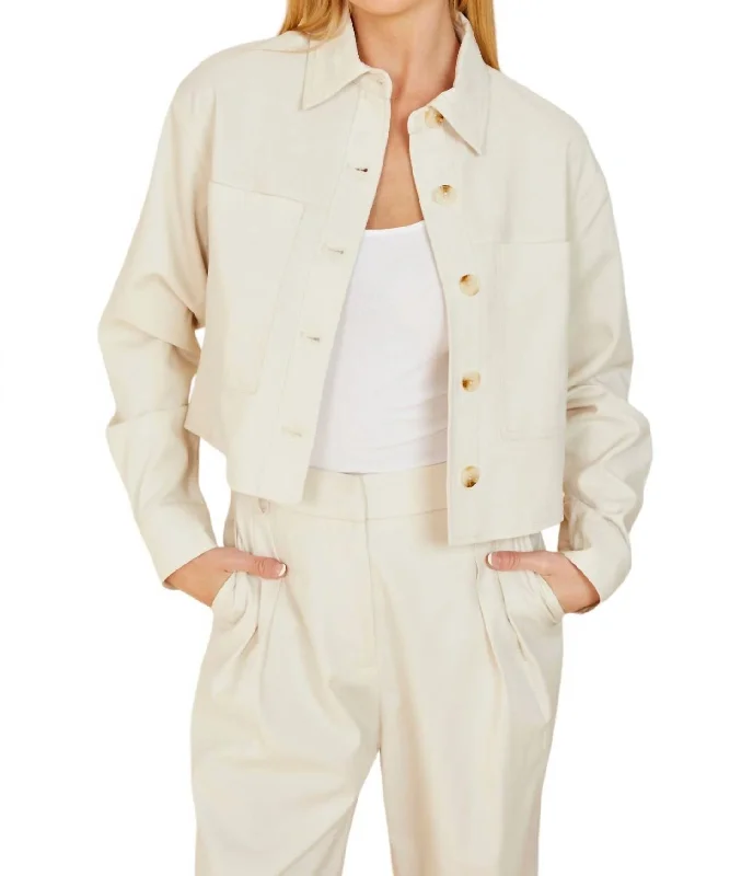 Crop Jacket In Creme