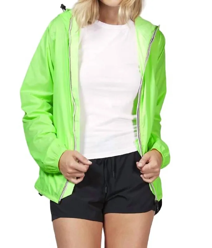 Rain Jacket In Neon Green