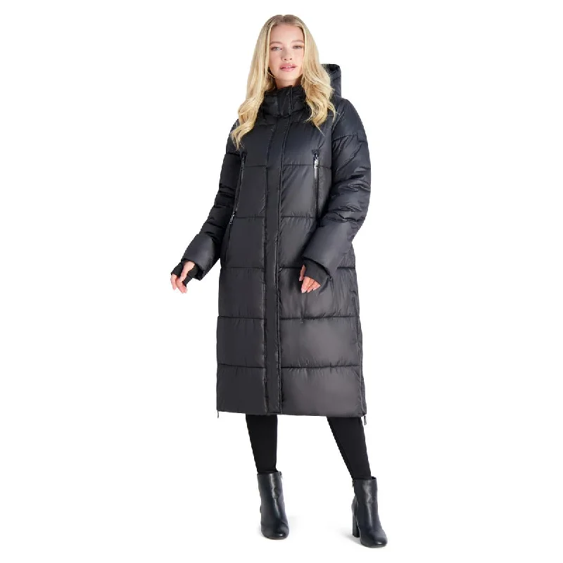 Steve Madden Women's Long Quilted Winter Maxi Puffer Coat