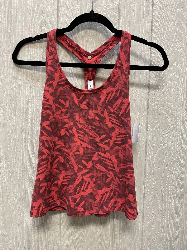 Athletic Tank Top By Lululemon In Grey & Red, Size: M