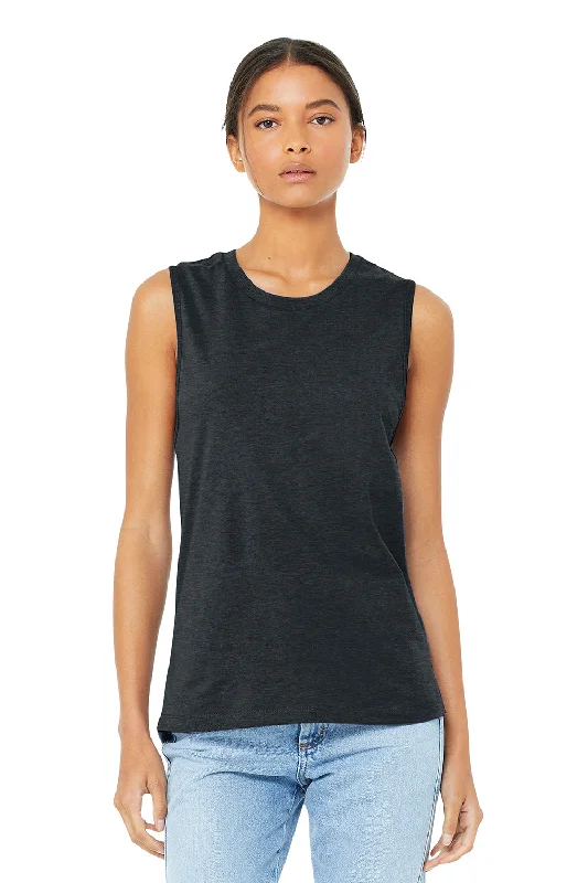 Bella + Canvas Womens Jersey Muscle Tank Top - Heather Dark Grey