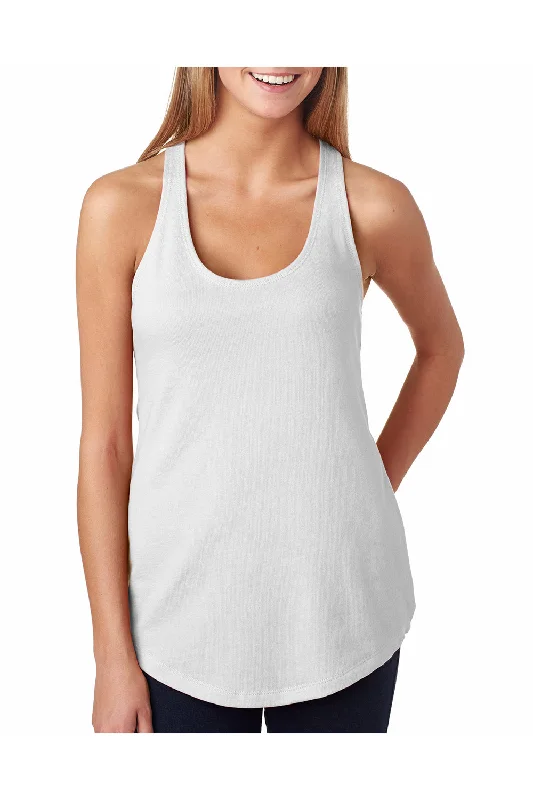 Next Level Womens French Terry Tank Top - White - Closeout