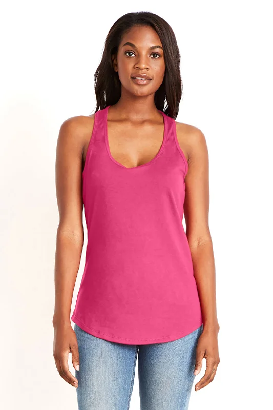 Next Level Womens Gathered Tank Top - Hot Pink - Closeout