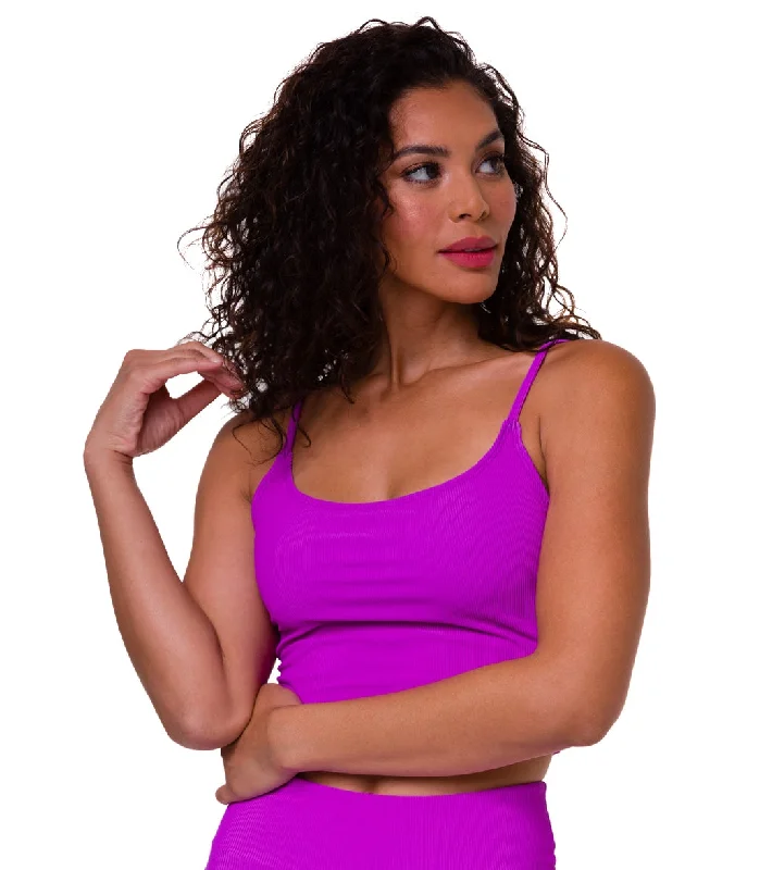 Onzie Belle Cami Yoga Crop Vivid Violet Rib