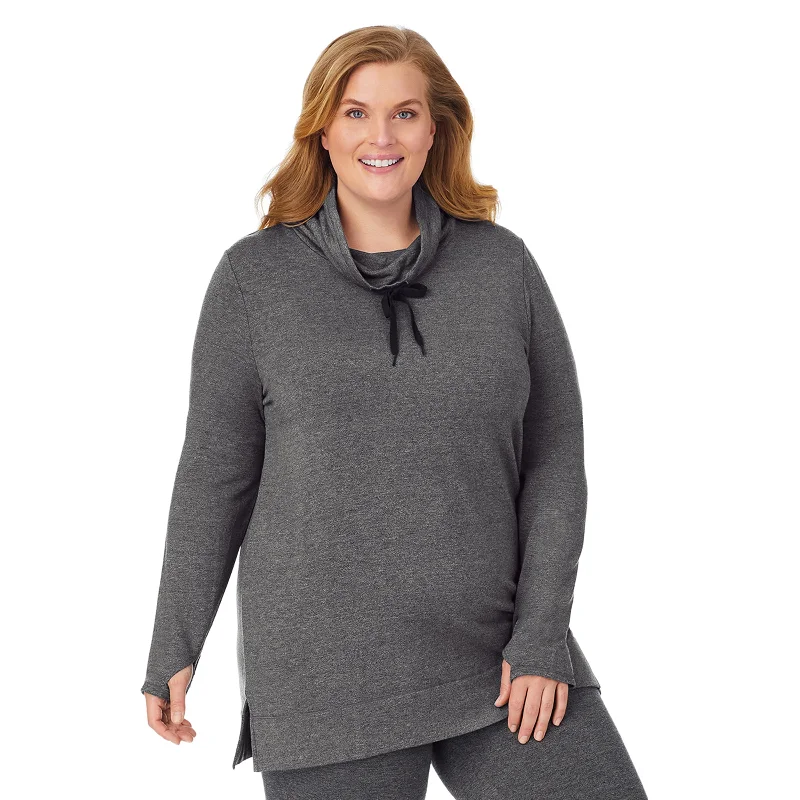 Ultra Cozy Long Sleeve Cowl Neck Tunic PLUS