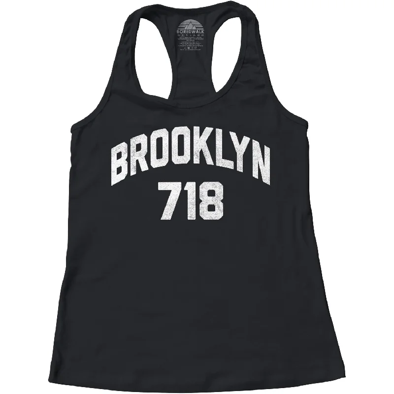 Women's Brooklyn 718 Area Code Racerback Tank Top