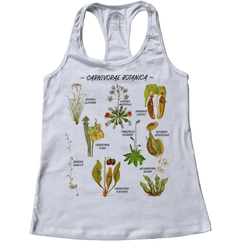 Women's Carnivorae Botanica Carnivorous Plants Botanical Chart Racerback Tank Top