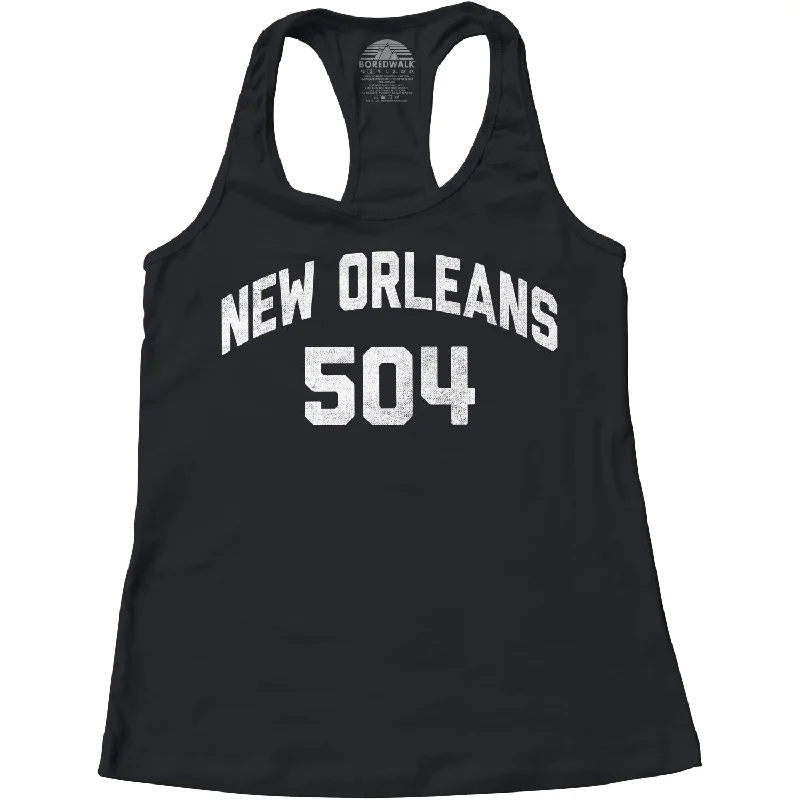 Women's New Orleans 504 Area Code Racerback Tank Top