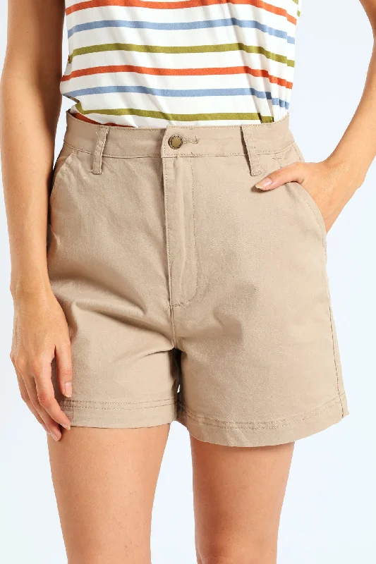 Classic Mid Thigh Chino Short - Stone