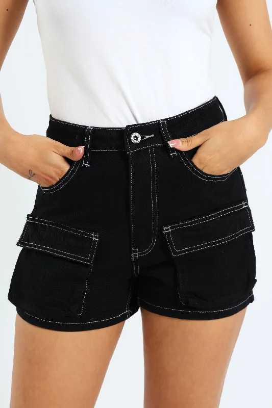 Utility Denim Short - Black