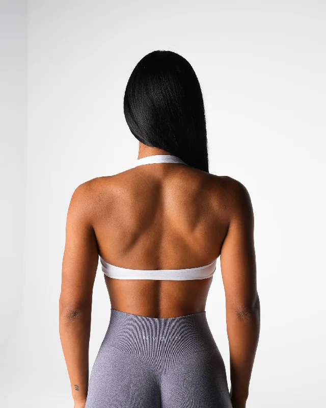 White Comeback Seamless Halter Bra