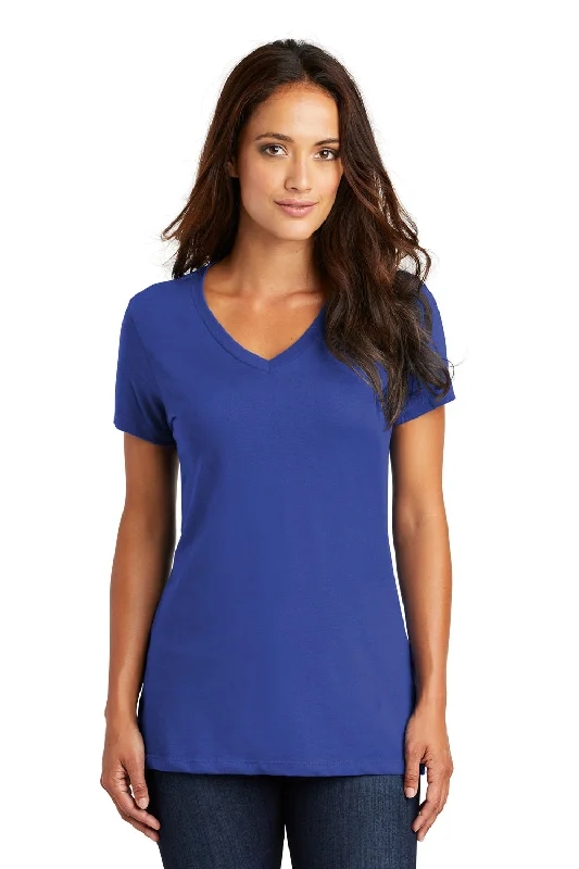 District Womens Perfect Weight Short Sleeve V-Neck T-Shirt - Deep Royal Blue