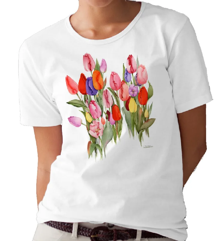 Garden Tulips T-shirt/tee by Valerie Pfeiffer