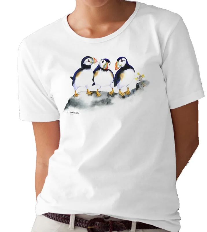 Puffins T-shirt/tee by Valerie Pfeiffer