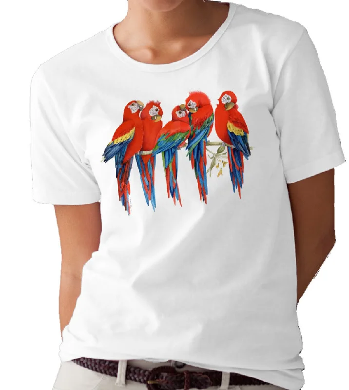 Scarlet Macaws T-shirt/tee by Valerie Pfeiffer